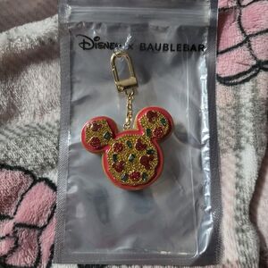 BaubleBar Disney Mickey Pizza Bag Charm with Red and Gold Accents